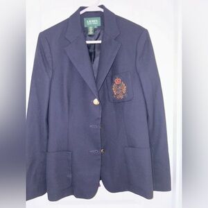 Ralph Lauren Dark Blue Blazer with Gold Crest